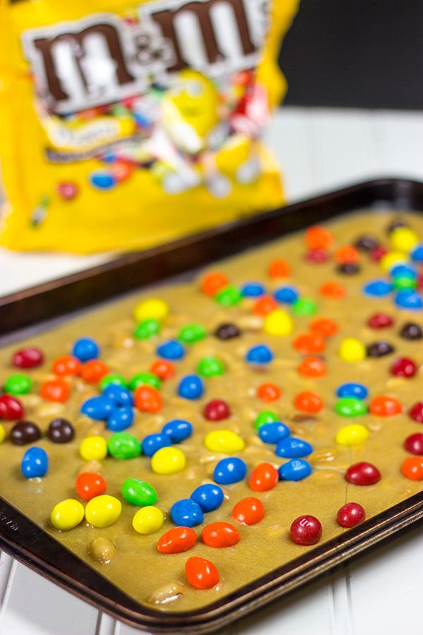 Crunchy Peanut Brittle with Peanut M&Ms #BakingIdeas #shop #cbias