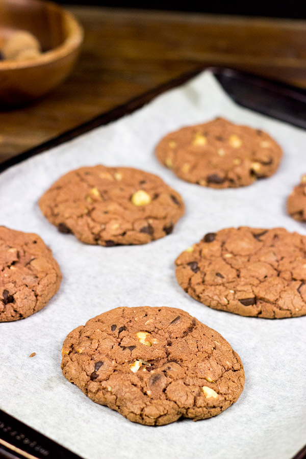 Looking for a fun twist on the classic chocolate cookie? | Dark Chocolate Chip Hazelnut Cookies