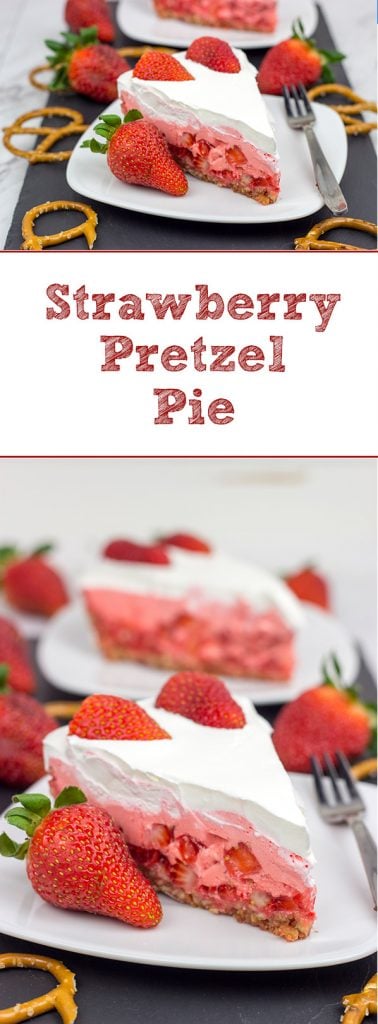 This Strawberry Pretzel Pie is a throwback to a classic recipe...but with a twist! It's also an excellent dessert to serve at a summer picnic!
