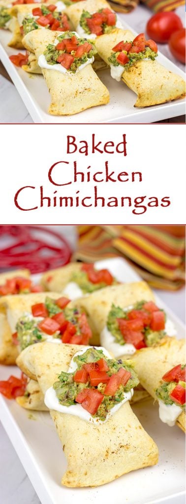 These Baked Chicken Chimichangas are a baked version of classic TexMex fare...and they're really delicious! Consider making a batch of these for your next party!