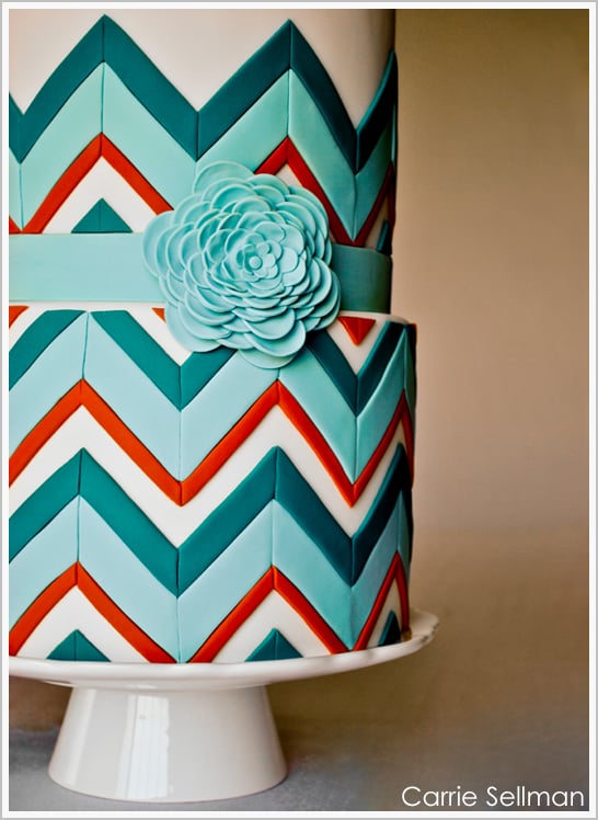 chevron wedding cake
