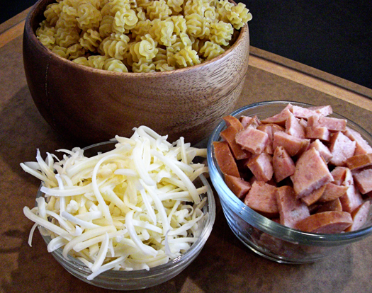 Ingredients for a delish mac and cheese