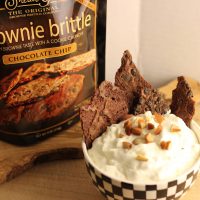 Brownie Brittle with Frangelico Cream Dip