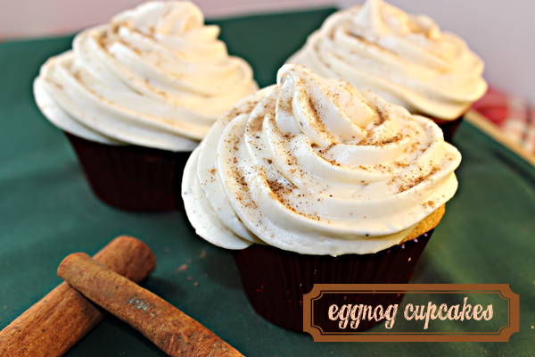 Recipe for Eggnog Spice Cupcakes, PERFECT for Christmas!