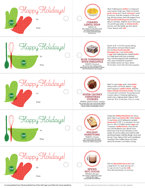 Free Printable Holiday Gift Tags for "Recipes in a Jar"! Free Printable Holiday Gift Tags for "Recipes in a Jar"!