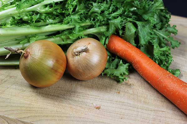 Prepping vegetables for Vegetable Bean Soup