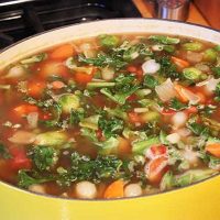 Quick and Easy Vegetable Bean Soup--almost done! Click for recipe from Spiced.