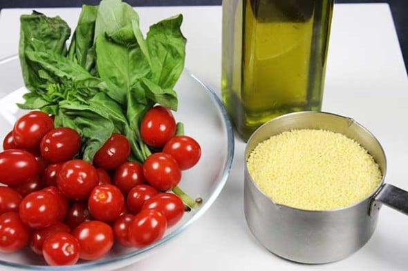 Mediterranean Style Couscous with Roasted Tomatoes--so easy and quick!