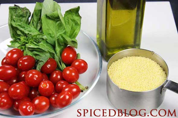 Mediterranean Couscous with Roasted Tomatoes--so easy and quick!
