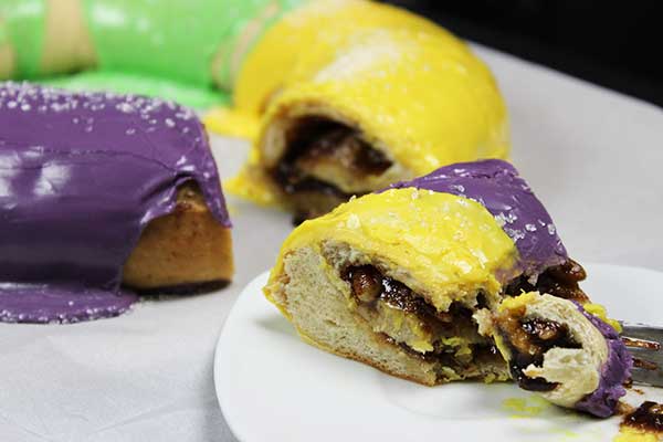 Traditional Mardi Gras King Cake with cinnamon filling--Let the Good Times Roll!