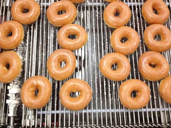 Krispy Kreme doughnuts getting ready for a Glaze shower!