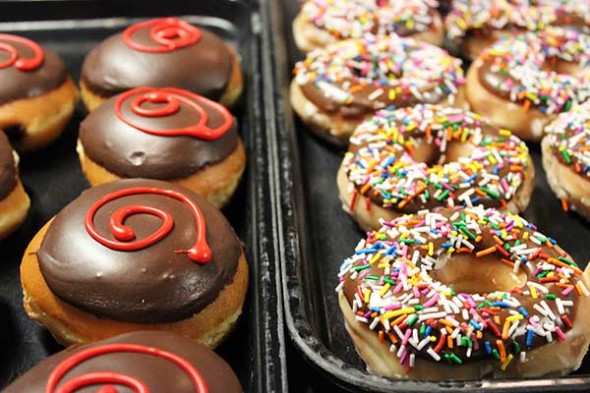 Assorted Krispy Kreme doughnuts