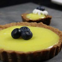 Lemon Tart with Krispy Kreme Blueberry Cake doughnuts