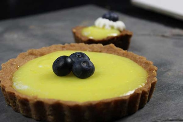 Lemon Tart with Krispy Kreme Blueberry Cake doughnuts