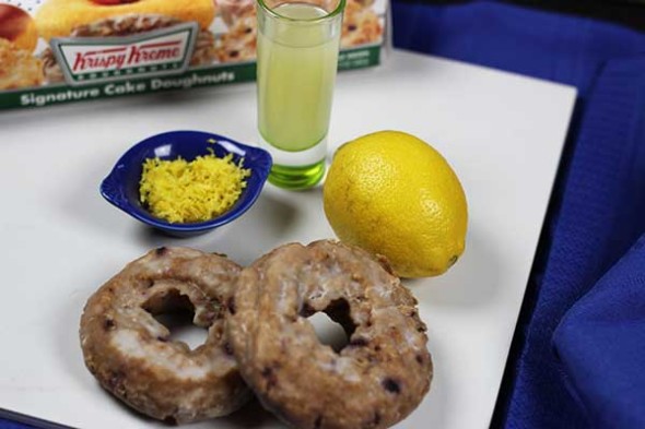 Lemon Tart with Krispy Kreme Blueberry Cake doughnuts