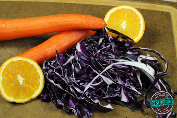 Asian-style Cabbage and Carrot Salad--click for recipe from Spiced!