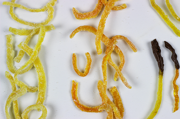 How to make Candied Citrus Peels--click for recipe from Spicedblog.com!