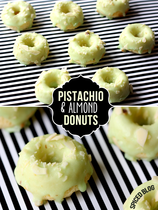 Mini Pistachio Almond Donuts - Taste like mini petit four donuts!