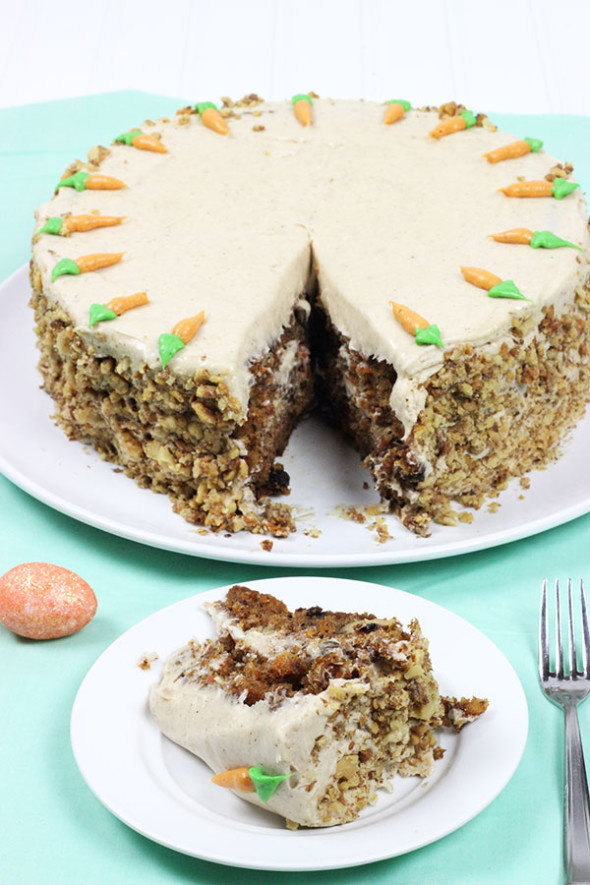 Carrot Cake with Brown Sugar Cream Cheese Frosting--click for recipe from Spiced!