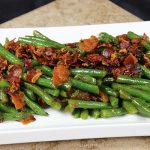 Green Beans + Tomatoes + Pancetta = Delicious (and easy!) Side Dish. Click for recipe from Spiced!