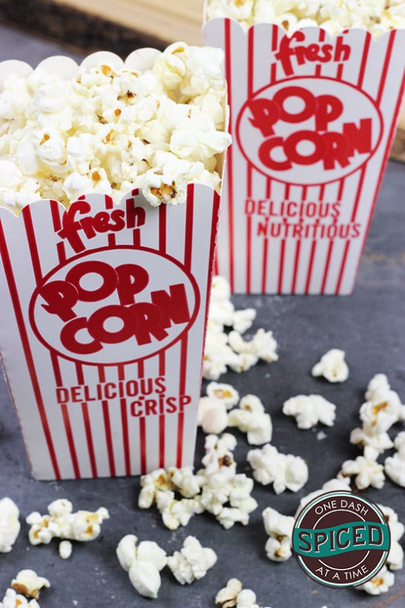 Parmesan + Rosemary Stovetop Popcorn--click for recipe from Spiced!