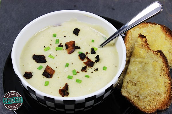 Irish Potato + Leek Soup--click for recipe from Spiced!