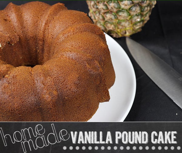 Homemade Pound Cake with Seared Pineapple * Honey Sauce for National Pound Cake Day!