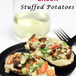 Blue Cheese + Bacon Stuffed Potatoes from spicedblog.com! #bluecheese #steakhouse #stuffedpotato #bacon