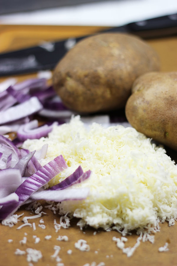 French Onion Stuffed Potatoes--click for recipe from Spiced!