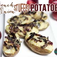 French Onion Stuffed Potatoes--click for recipe from Spiced!