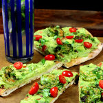 Grilled Guacamole Flatbread with Cilantro-Lime Shrimp! SO GOOD!