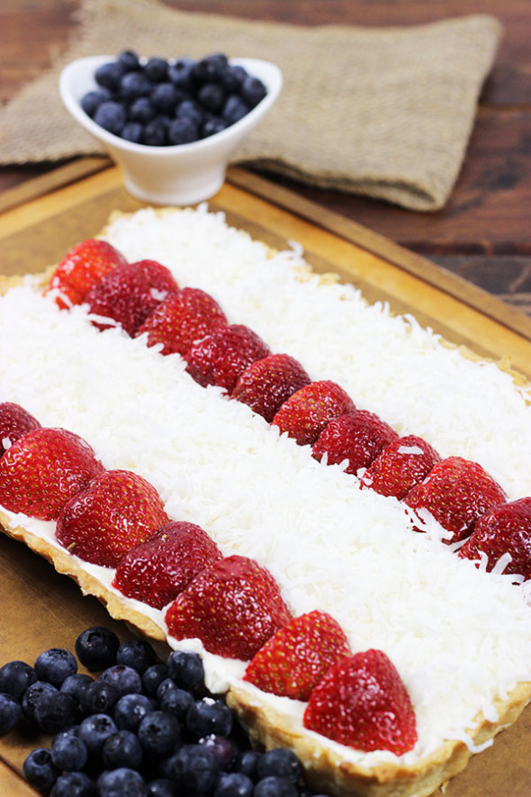Red White & Berry Tart #summer #4thofJuly #strawberry #blueberry
