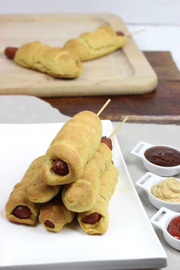 Baked Corndogs from spicedblog.com #fairfood #notfried