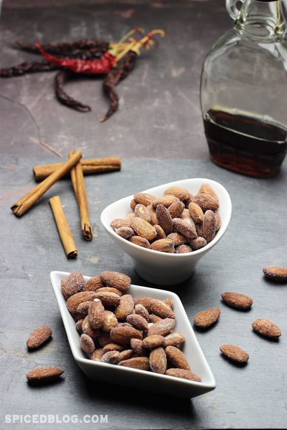 Spicy Maple Cinnamon Roasted Almonds #snack #healthy