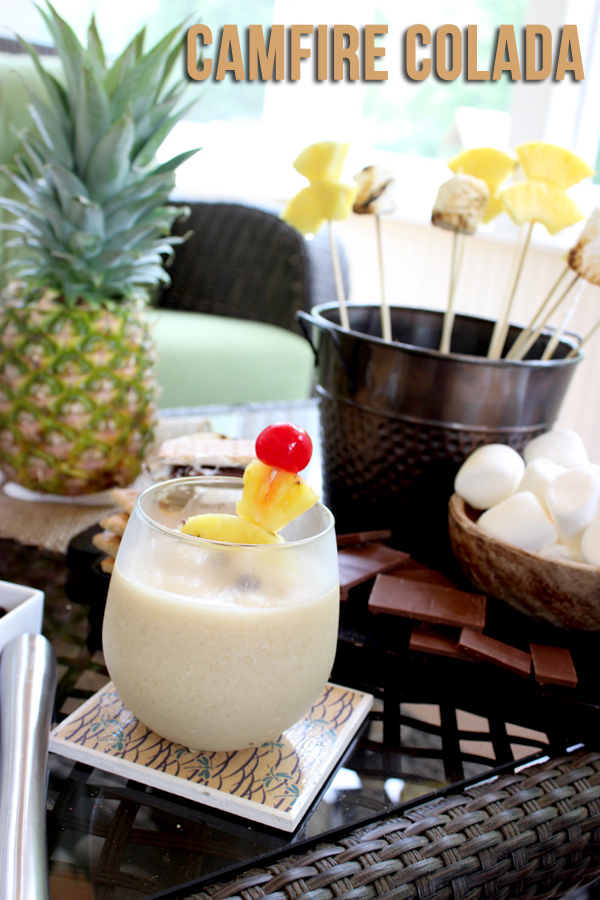 The Campfire Colada: a frozen drink with Bacardi Mixer's Pina Colada and coffee (yes, coffee!) #summer #bacardimixers99