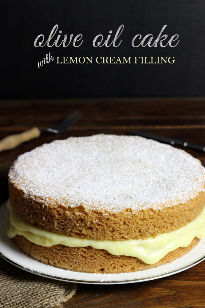 Olive Oil Cake with Lemon Cream Filling #littlethings