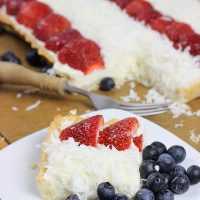 Red White & Berry Tart #summer #4thofJuly #strawberry #blueberry