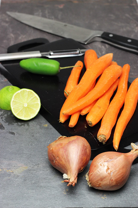 Cold Carrot Soup with Jalapeno Coconut Milk #summer #soup