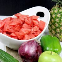 Chilled Watermelon Gazpacho #summer #watermelon