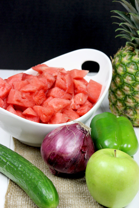Chilled Watermelon Gazpacho #summer #watermelon