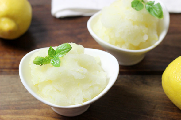 Sparkling Lemon Basil Sorbet: a light and refreshing summer dessert!