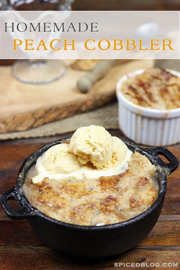 Easy Homemade Peach Cobbler #summer #peaches