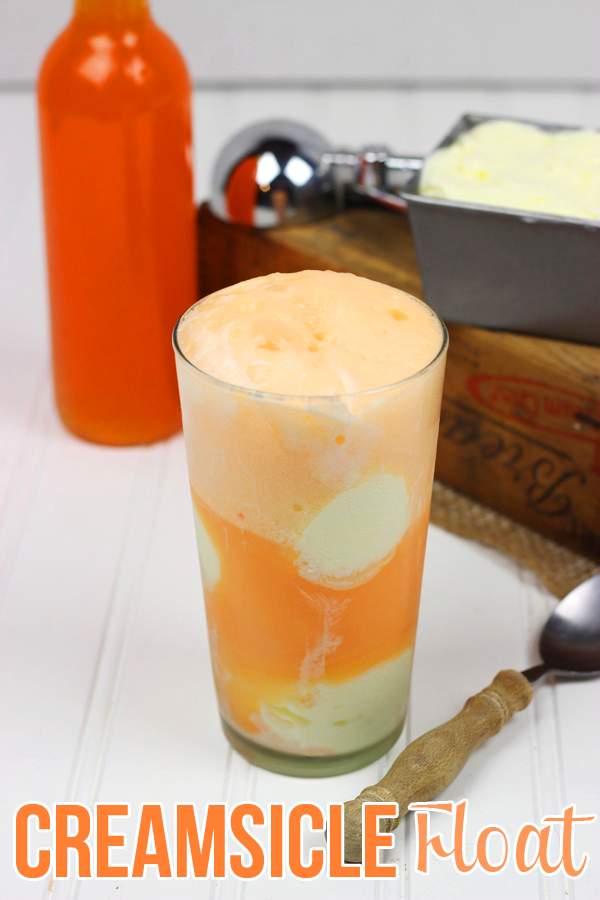 This Creamsicle Float tastes just like the childhood popsicle...only in float form.  These are a fun dessert for a hot summer day!