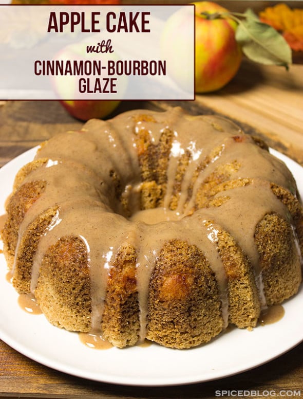 PERFECT FOR FALL! Apple Cake with Cinnamon Bourbon Glaze