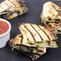 Grilled Chicken + Red Onion Quesadillas