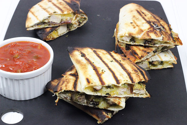 Grilled Chicken + Red Onion Quesadillas