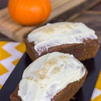 Pumpkin Bread with Brown Sugar Cream Cheese Frosting