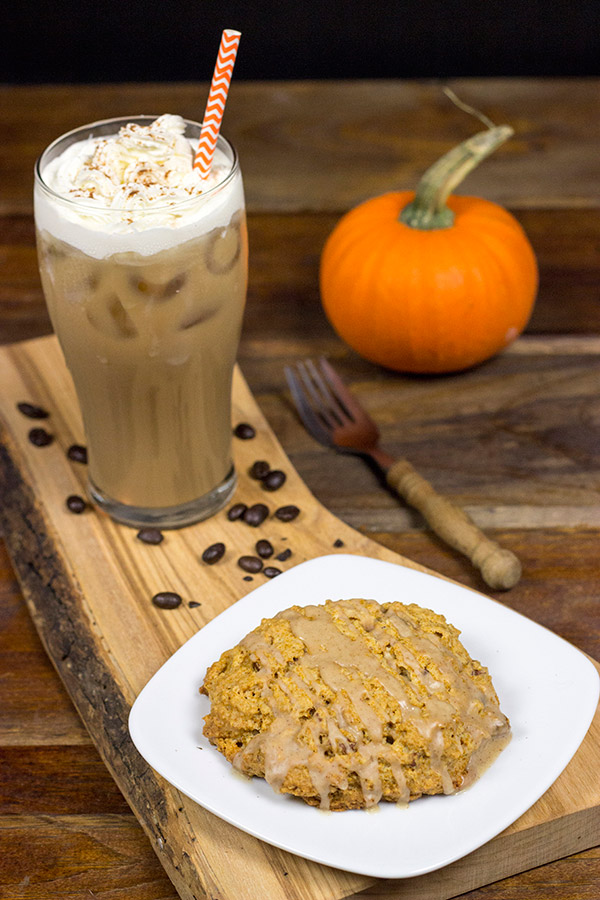 Maple Pumpkin Scones & Kahlua Iced Pumpkin Latte