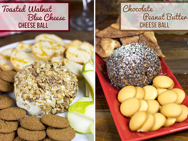 Cheese Ball Duo: One for the Kids (Chocolate Peanut Butter) and one for the Adults (Toasted Walnut Blue Cheese) #shop #HolidayAdvantEdge and #cbias