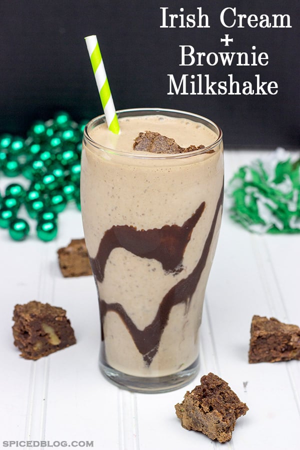 PERFECT for St. Patrick's Day!! -- Irish Cream Brownie Milkshake